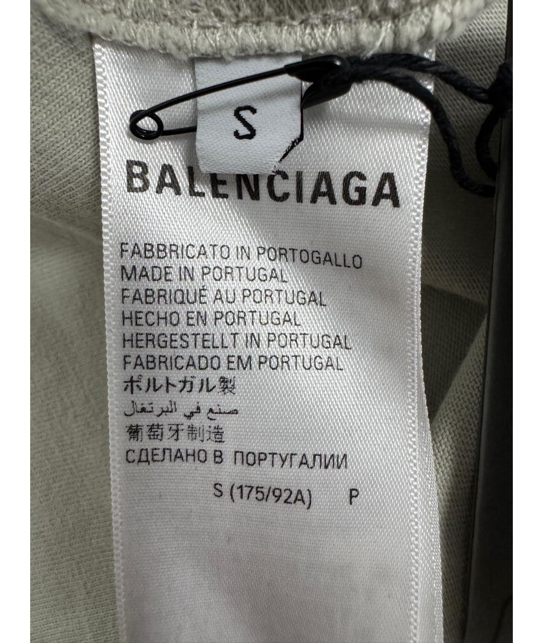 BALENCIAGA Бежевая хлопковая футболка, фото 7