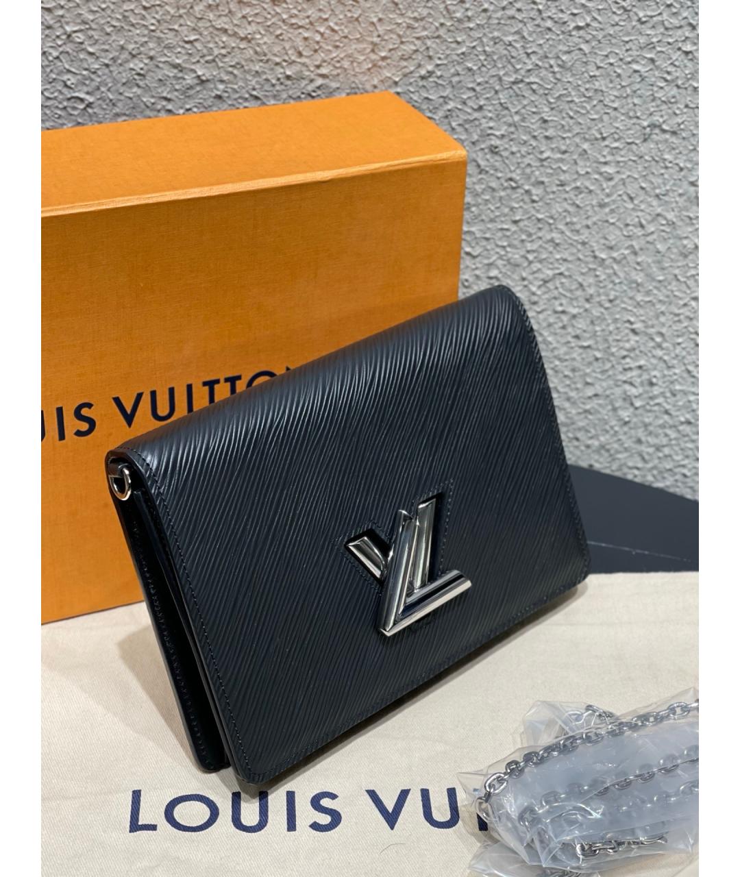 LOUIS VUITTON Черная кожаная сумка через плечо, фото 2