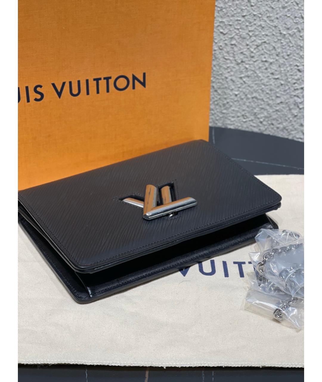 LOUIS VUITTON Черная кожаная сумка через плечо, фото 4