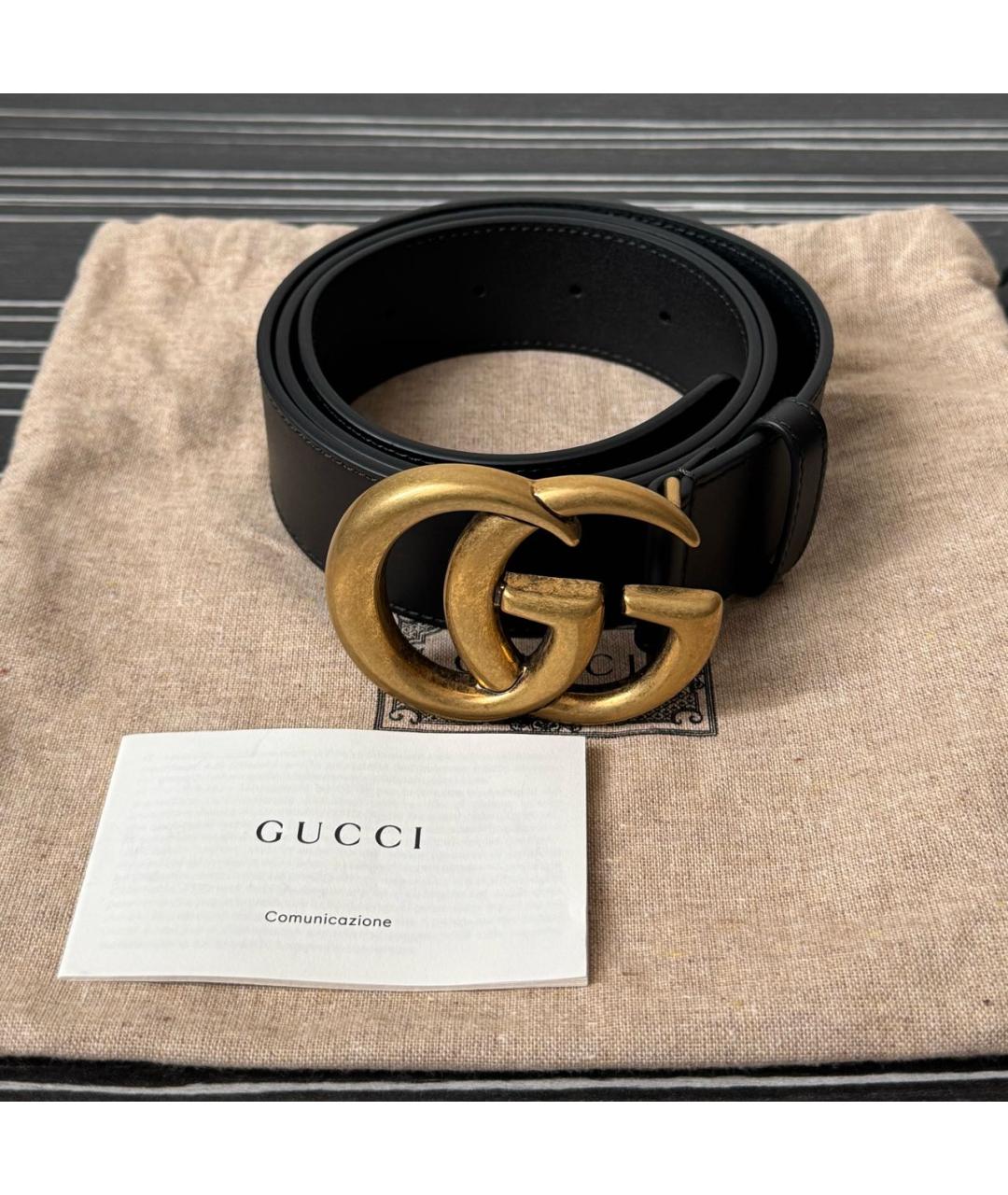 GUCCI Черный кожаный ремень, фото 4