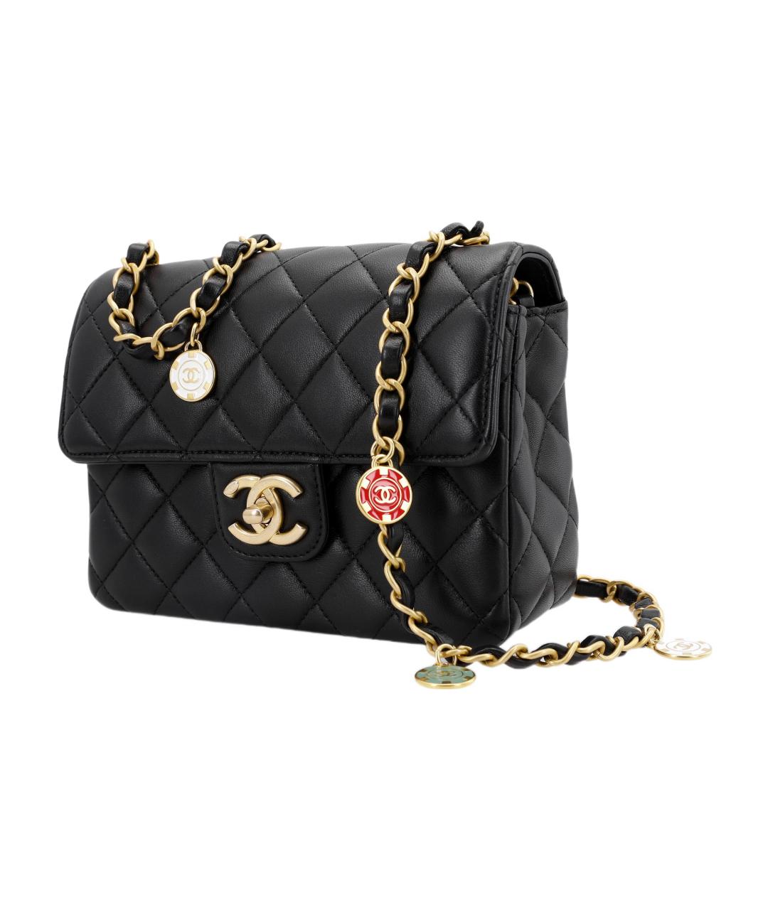 CHANEL Черная кожаная сумка через плечо, фото 2