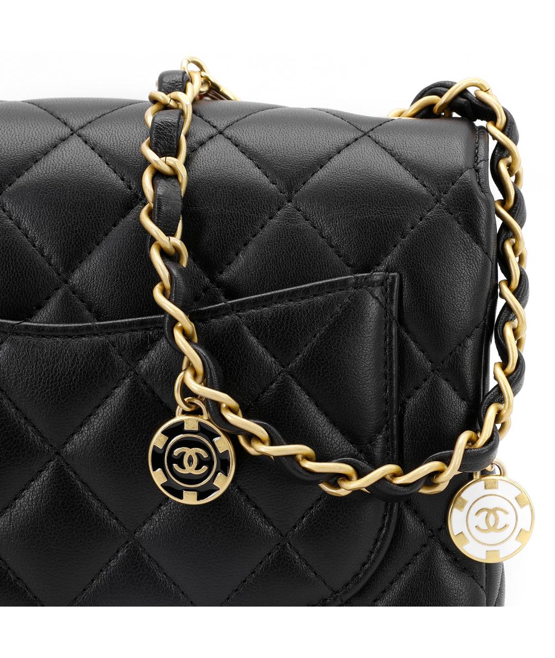 CHANEL Черная кожаная сумка через плечо, фото 5