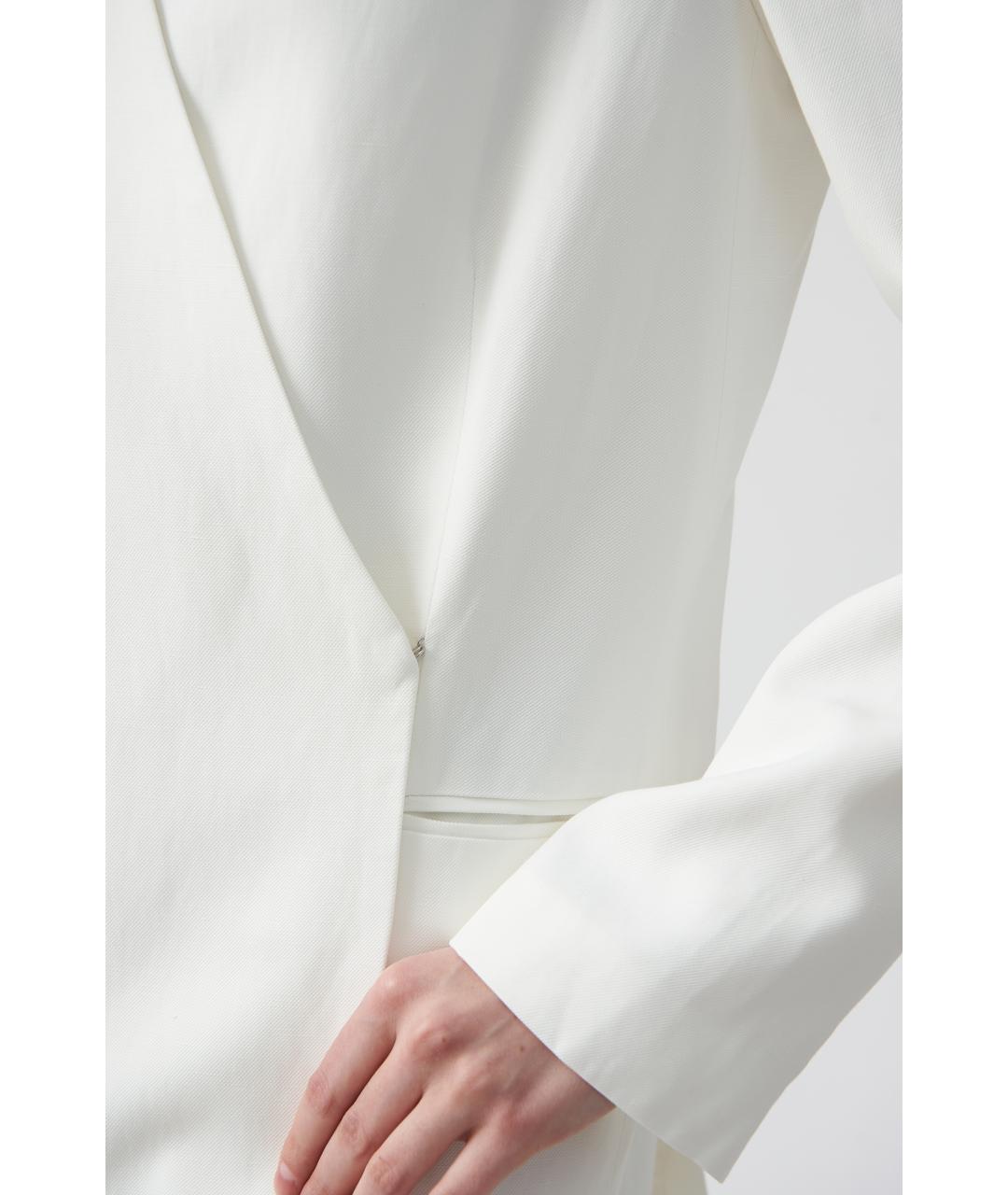 LOULOU STUDIO Белый хлопковый жакет/пиджак, фото 3