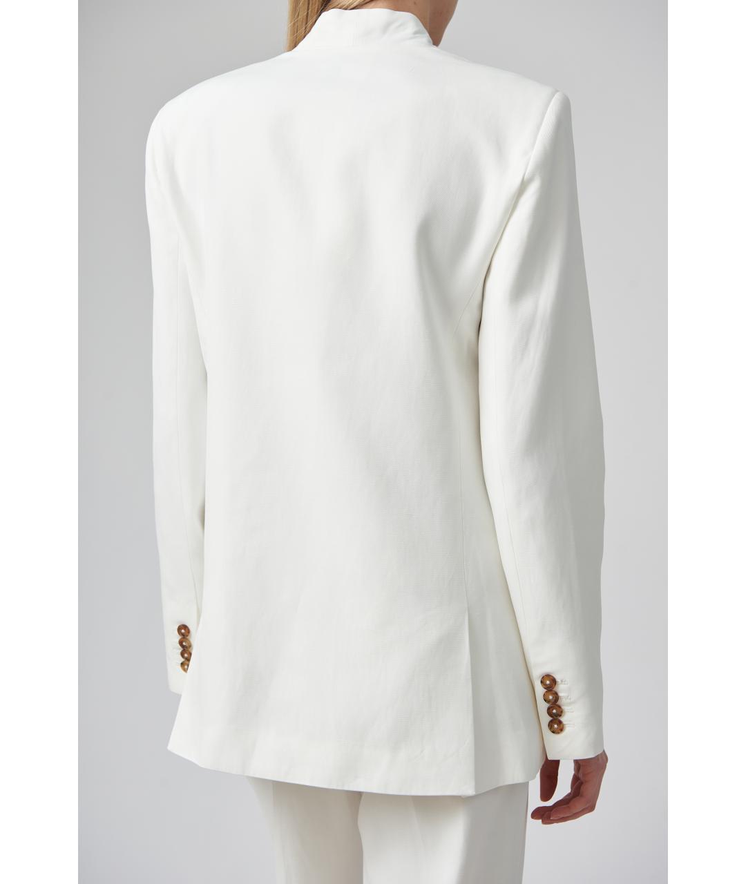 LOULOU STUDIO Белый хлопковый жакет/пиджак, фото 4