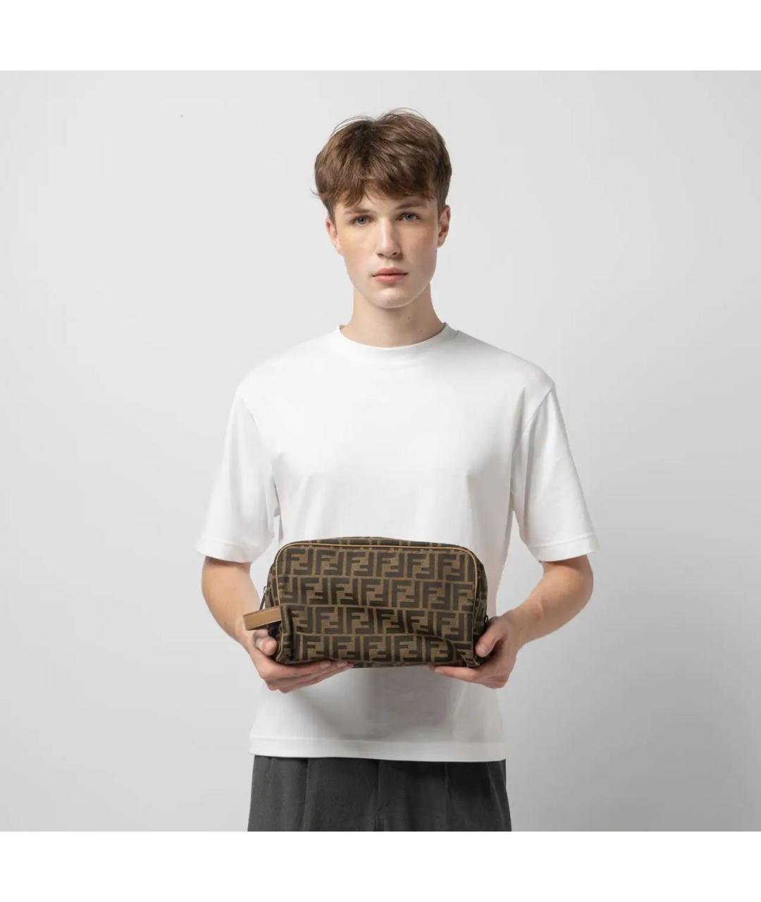FENDI Коричневая барсетка, фото 5