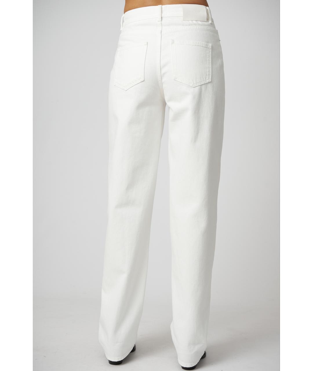 LOULOU STUDIO Белые хлопковые прямые джинсы, фото 3