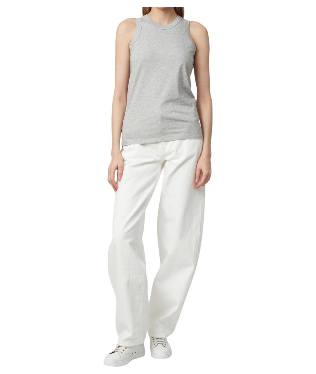 LOULOU STUDIO Белые хлопковые прямые джинсы, фото 1