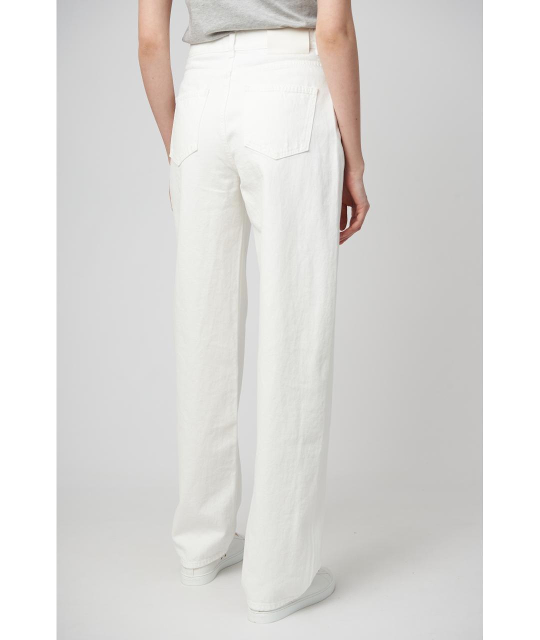 LOULOU STUDIO Белые хлопковые прямые джинсы, фото 4