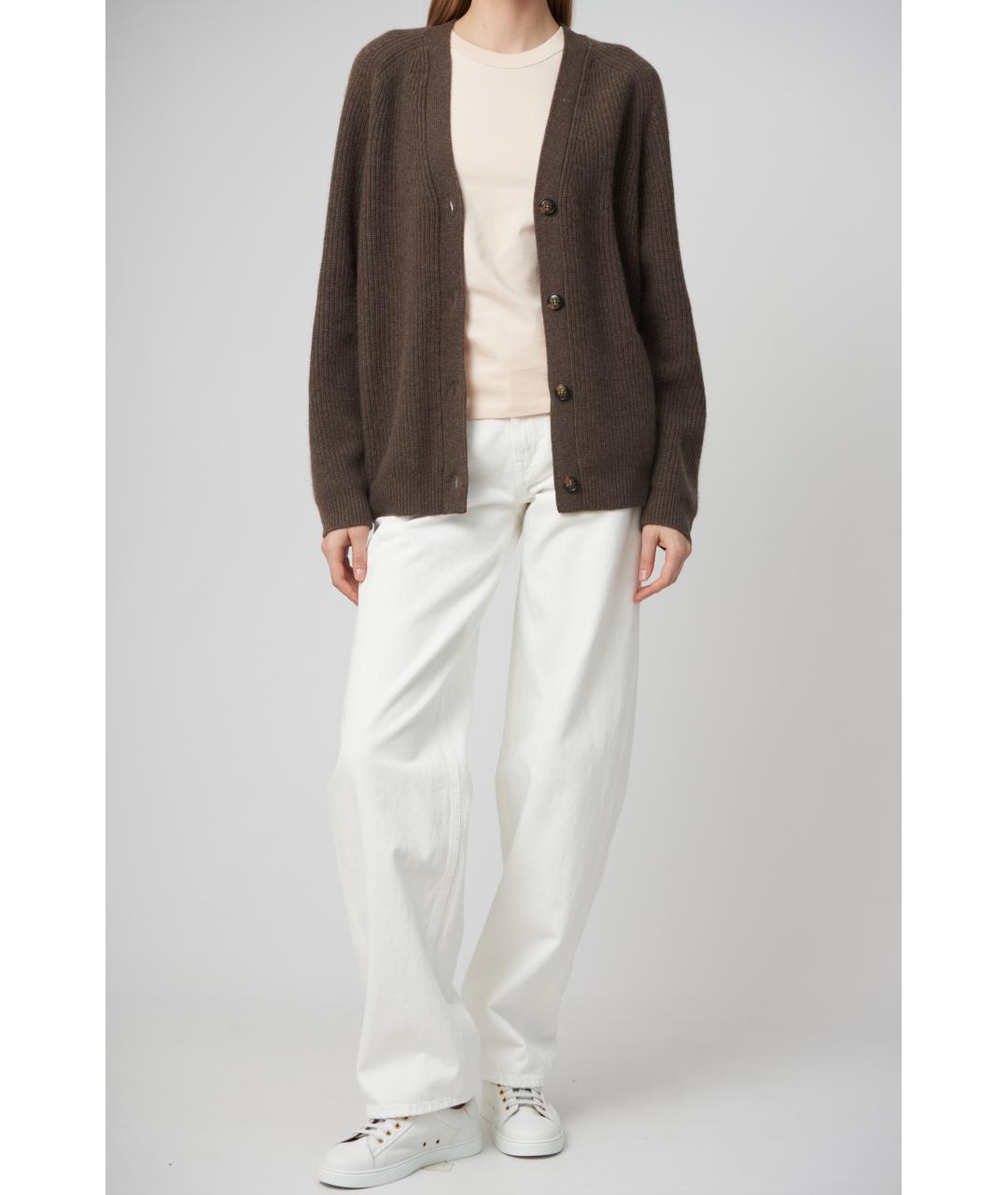 LOULOU STUDIO Коричневый кашемировый кардиган, фото 2