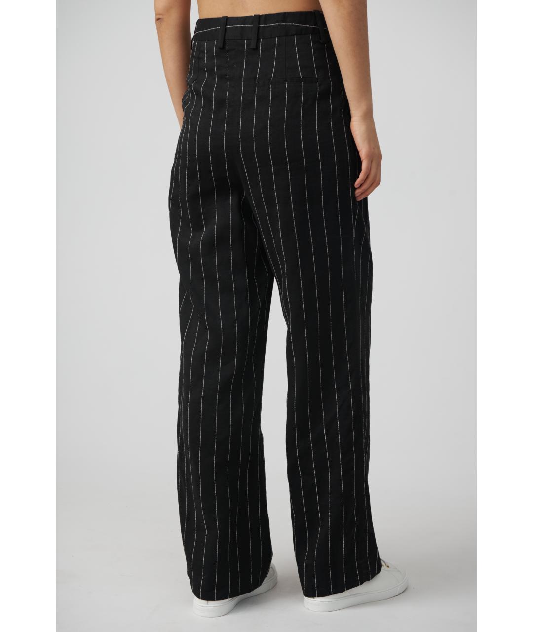 LOULOU STUDIO Черные вискозные прямые брюки, фото 3