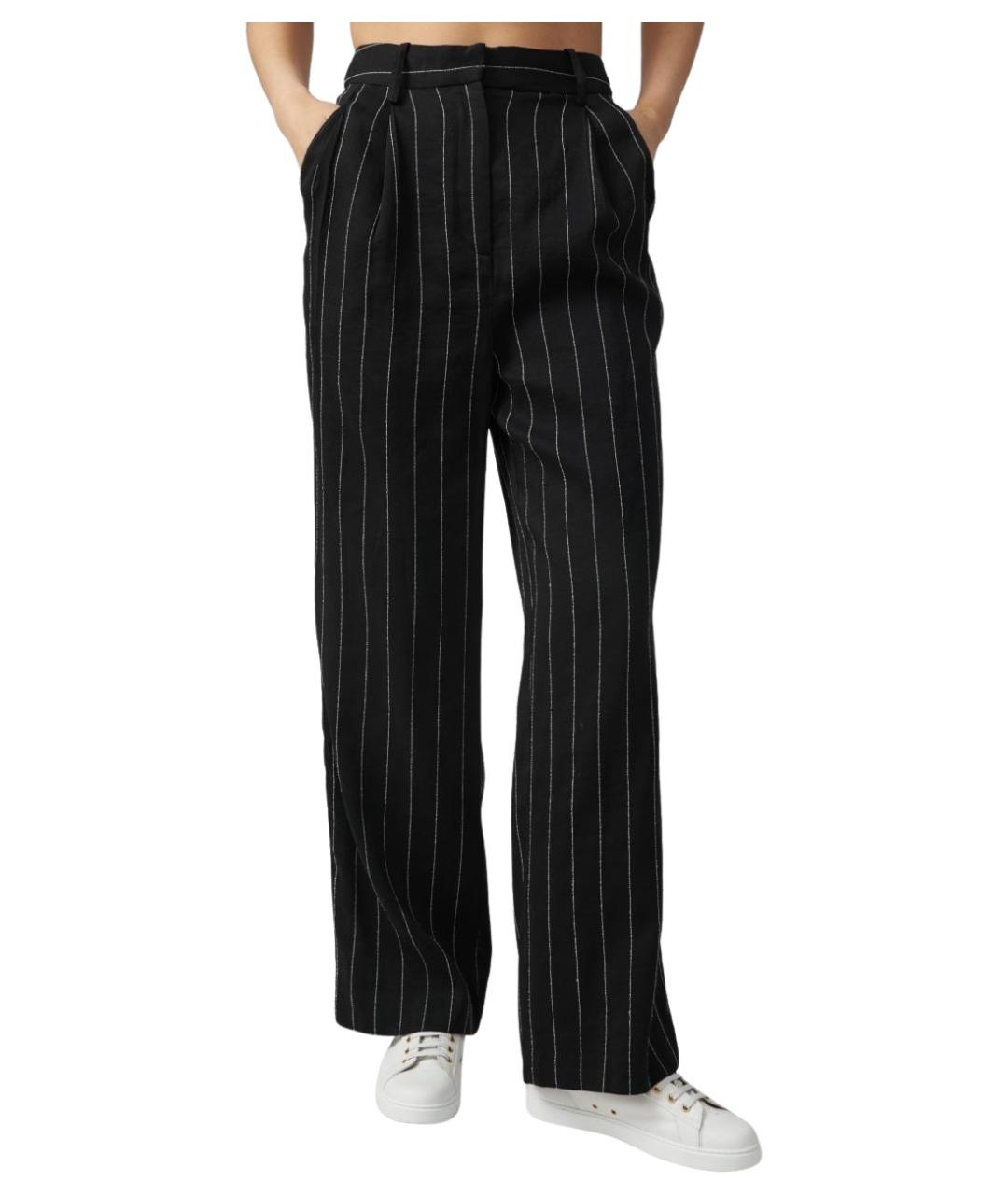 LOULOU STUDIO Черные вискозные прямые брюки, фото 1