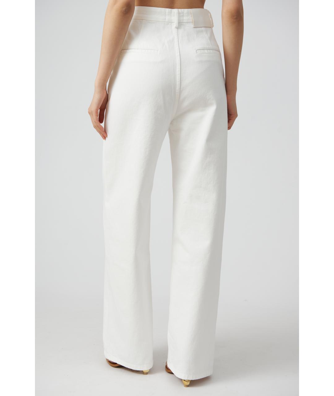 LOULOU STUDIO Белые хлопковые прямые джинсы, фото 5