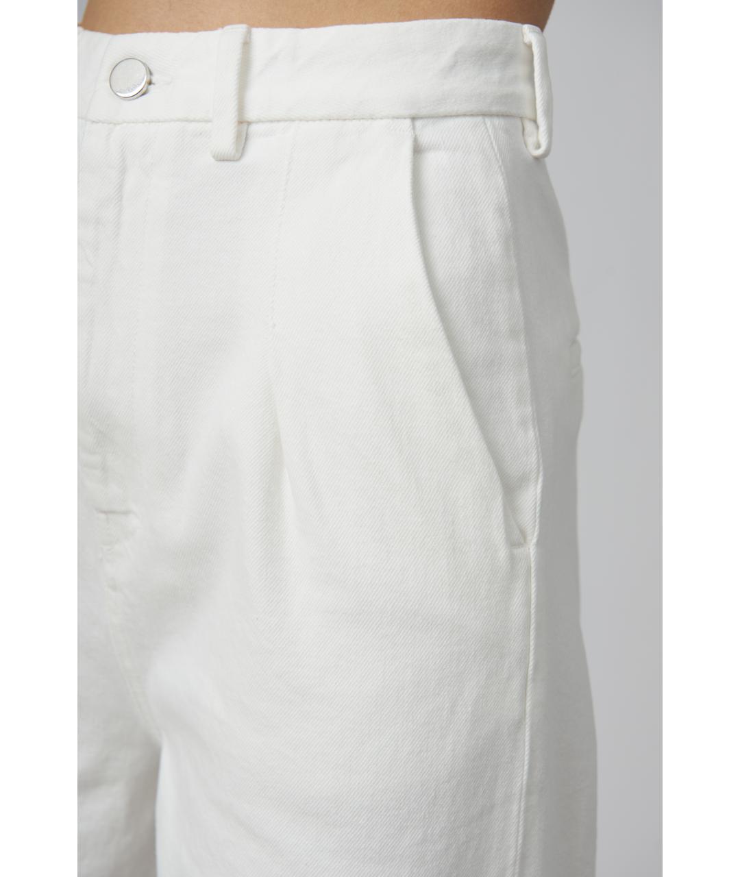 LOULOU STUDIO Белые хлопковые прямые джинсы, фото 4
