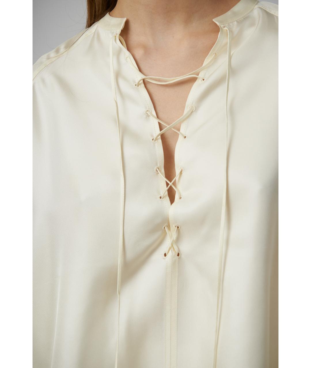 LOULOU STUDIO Белая шелковая блузы, фото 4