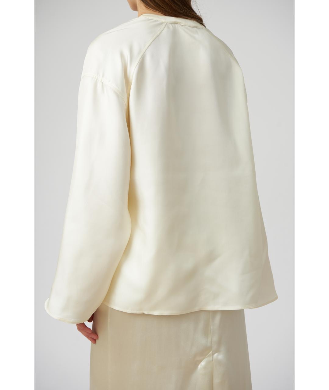 LOULOU STUDIO Белая шелковая блузы, фото 5