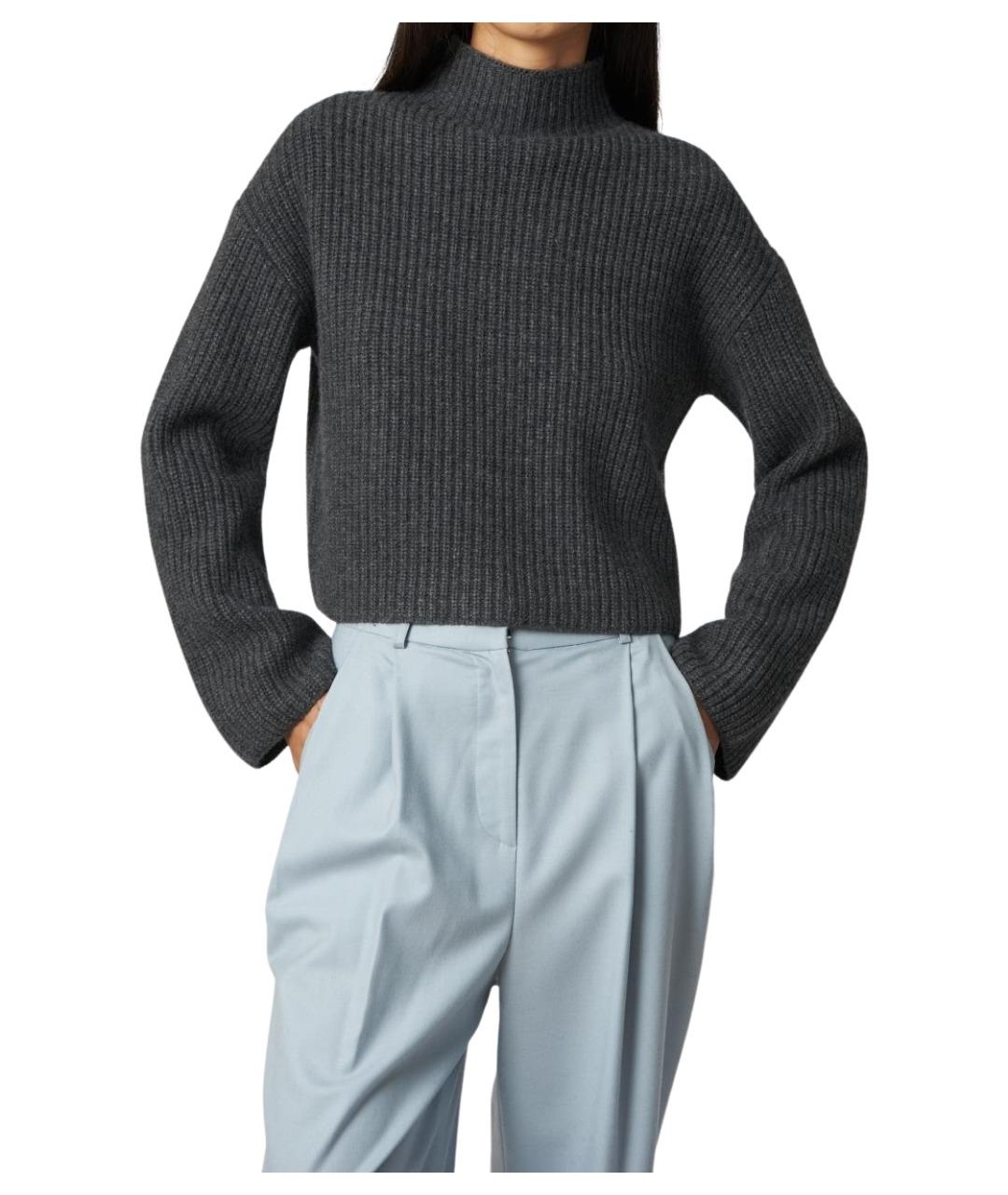 LOULOU STUDIO Серый кашемировый джемпер / свитер, фото 1