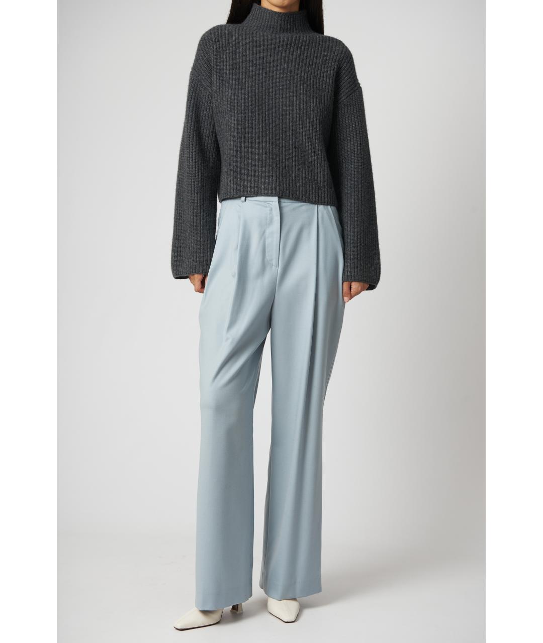 LOULOU STUDIO Серый кашемировый джемпер / свитер, фото 2