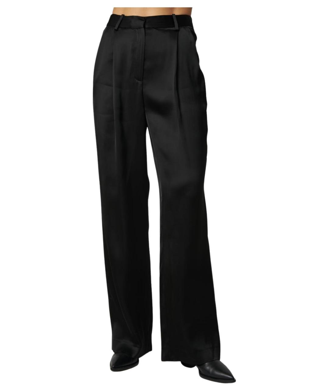 LOULOU STUDIO Черные вискозные прямые брюки, фото 1