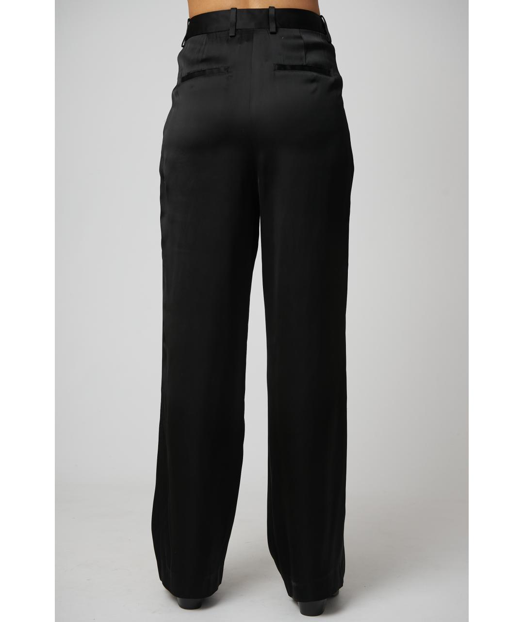 LOULOU STUDIO Черные вискозные прямые брюки, фото 4