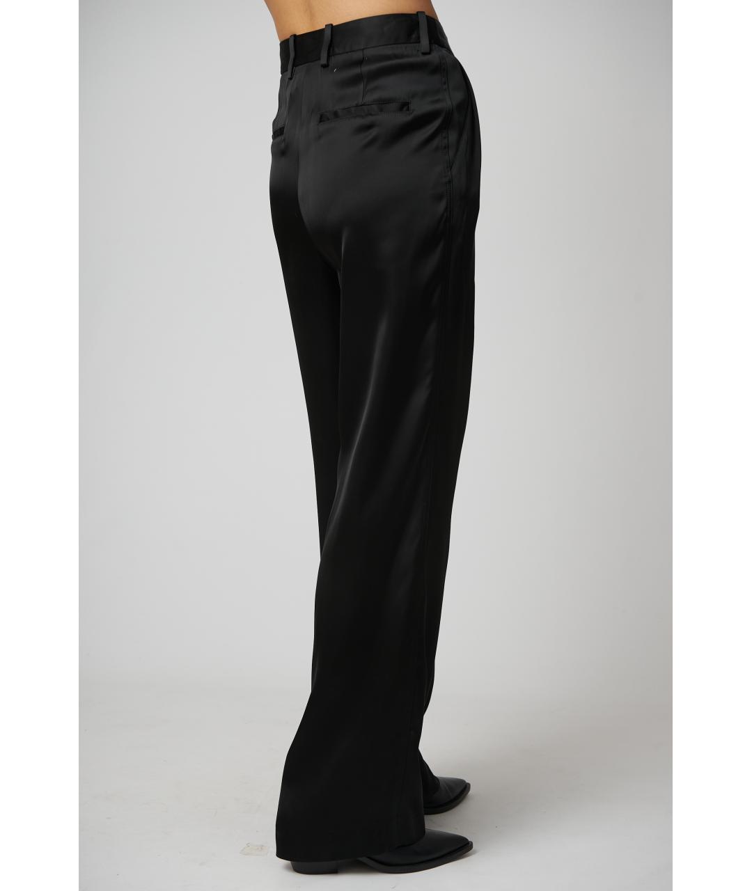 LOULOU STUDIO Черные вискозные прямые брюки, фото 3