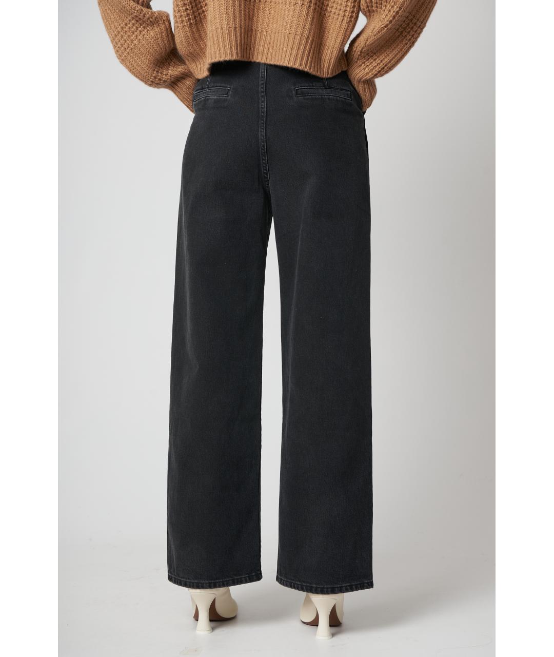 LOULOU STUDIO Черные хлопковые прямые джинсы, фото 3