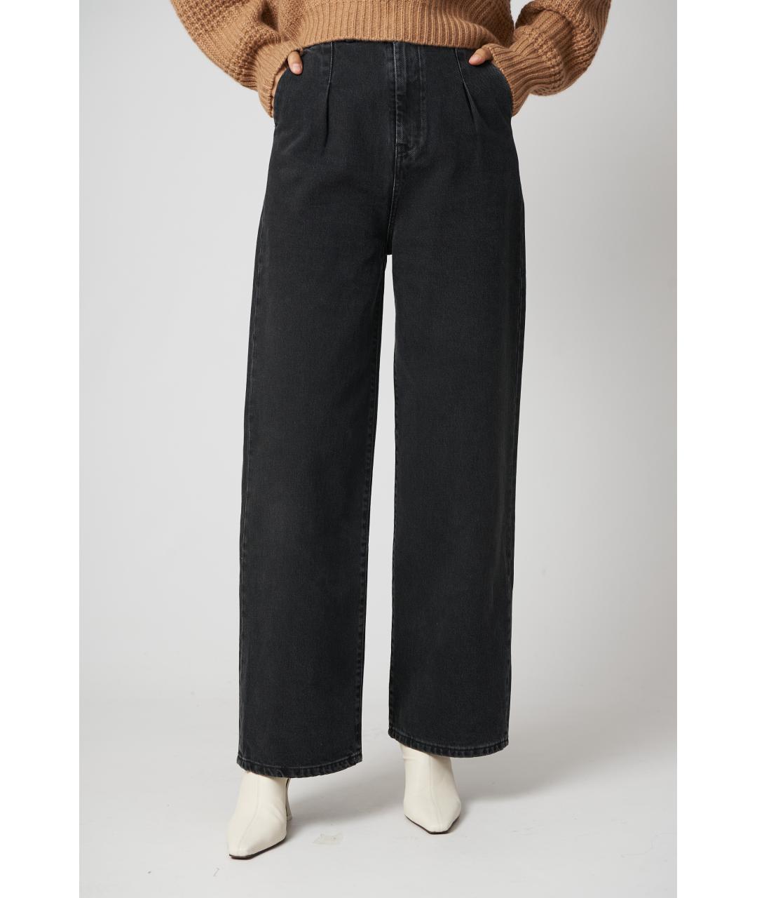 LOULOU STUDIO Черные хлопковые прямые джинсы, фото 2