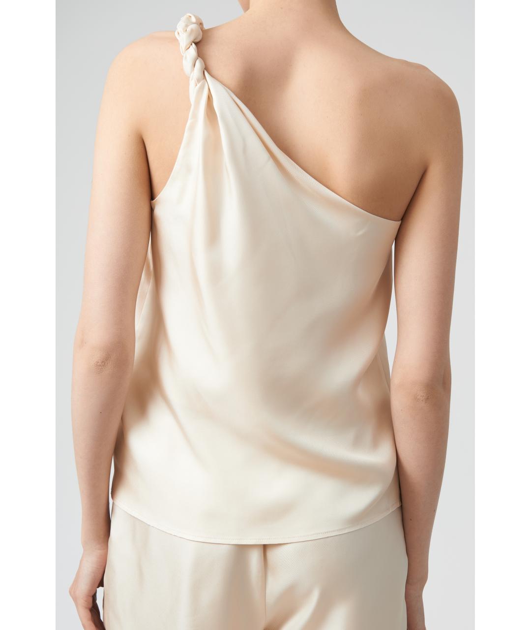 LOULOU STUDIO Бежевая шелковая майка, фото 5