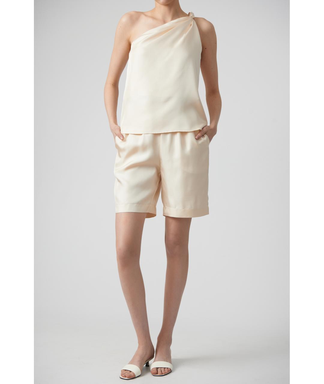 LOULOU STUDIO Бежевая шелковая майка, фото 2