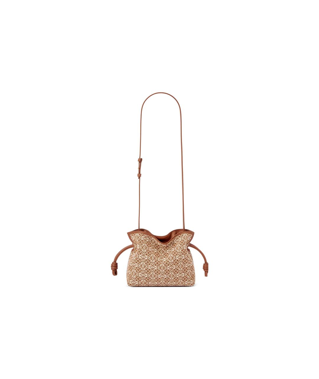 LOEWE Коричневая тканевая сумка через плечо, фото 5