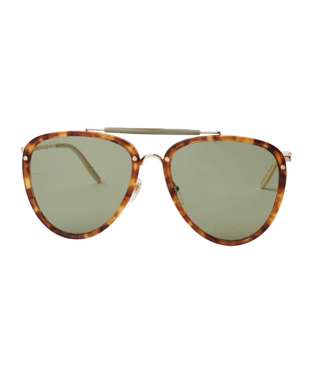 GUCCI Зеленые металлические солнцезащитные очки, фото 2