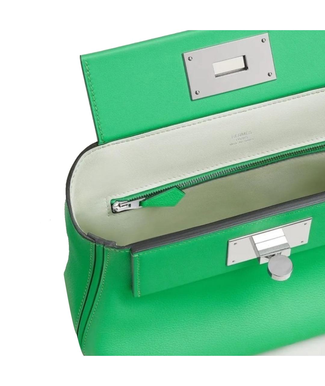HERMES Зеленая кожаная сумка через плечо, фото 4