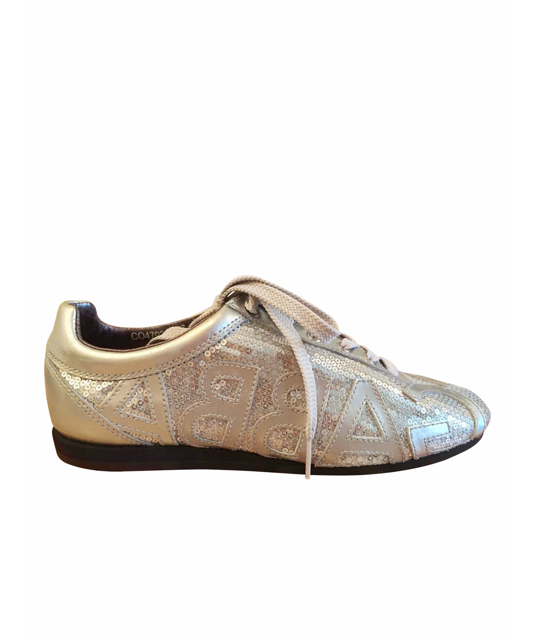 DOLCE&GABBANA Серебряные кроссовки из лакированной кожи, фото 1