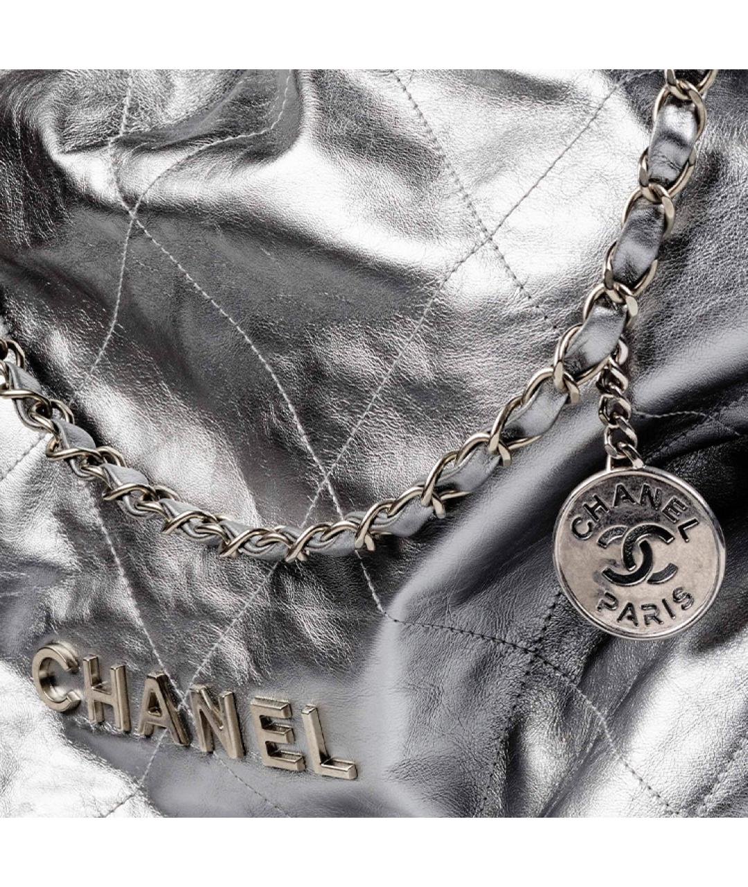CHANEL Серебряная сумка через плечо, фото 3