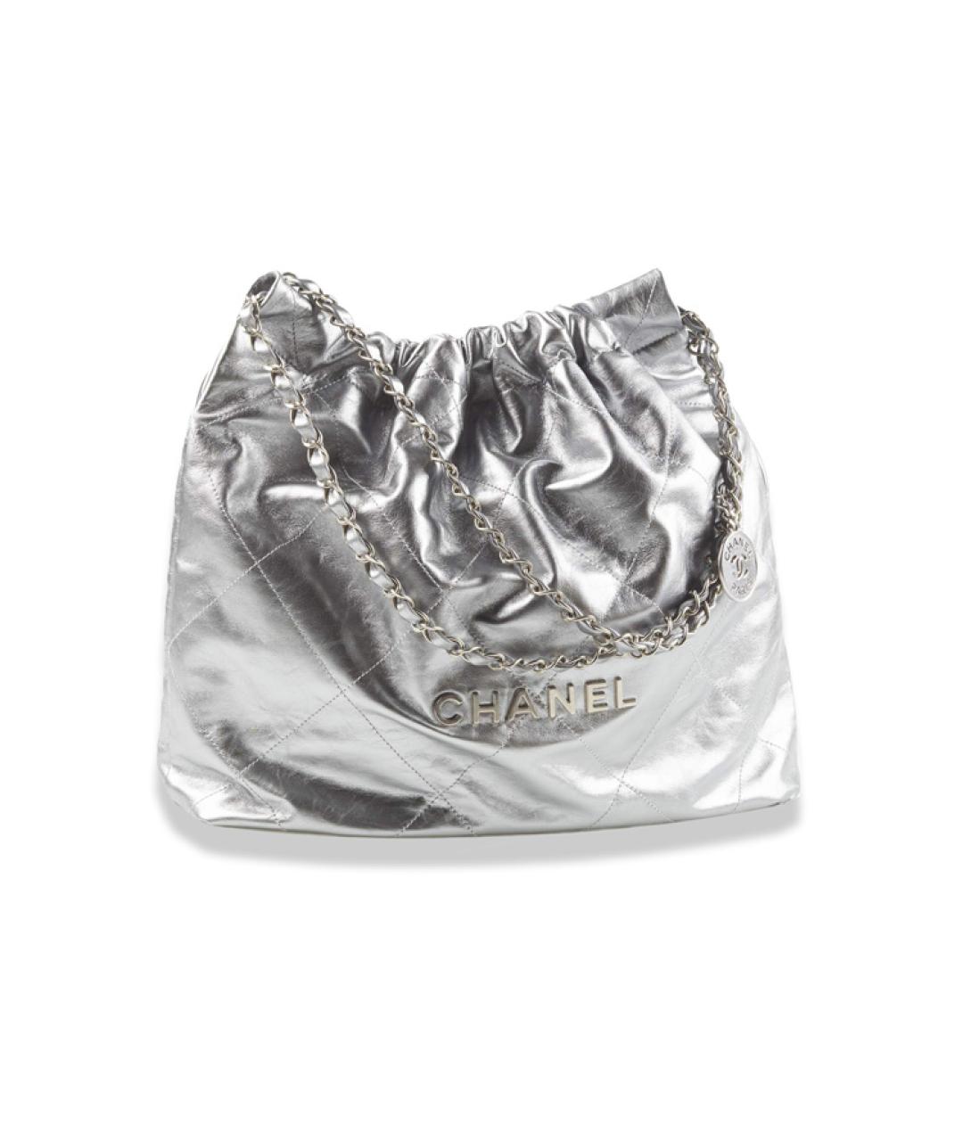 CHANEL Серебряная сумка через плечо, фото 2