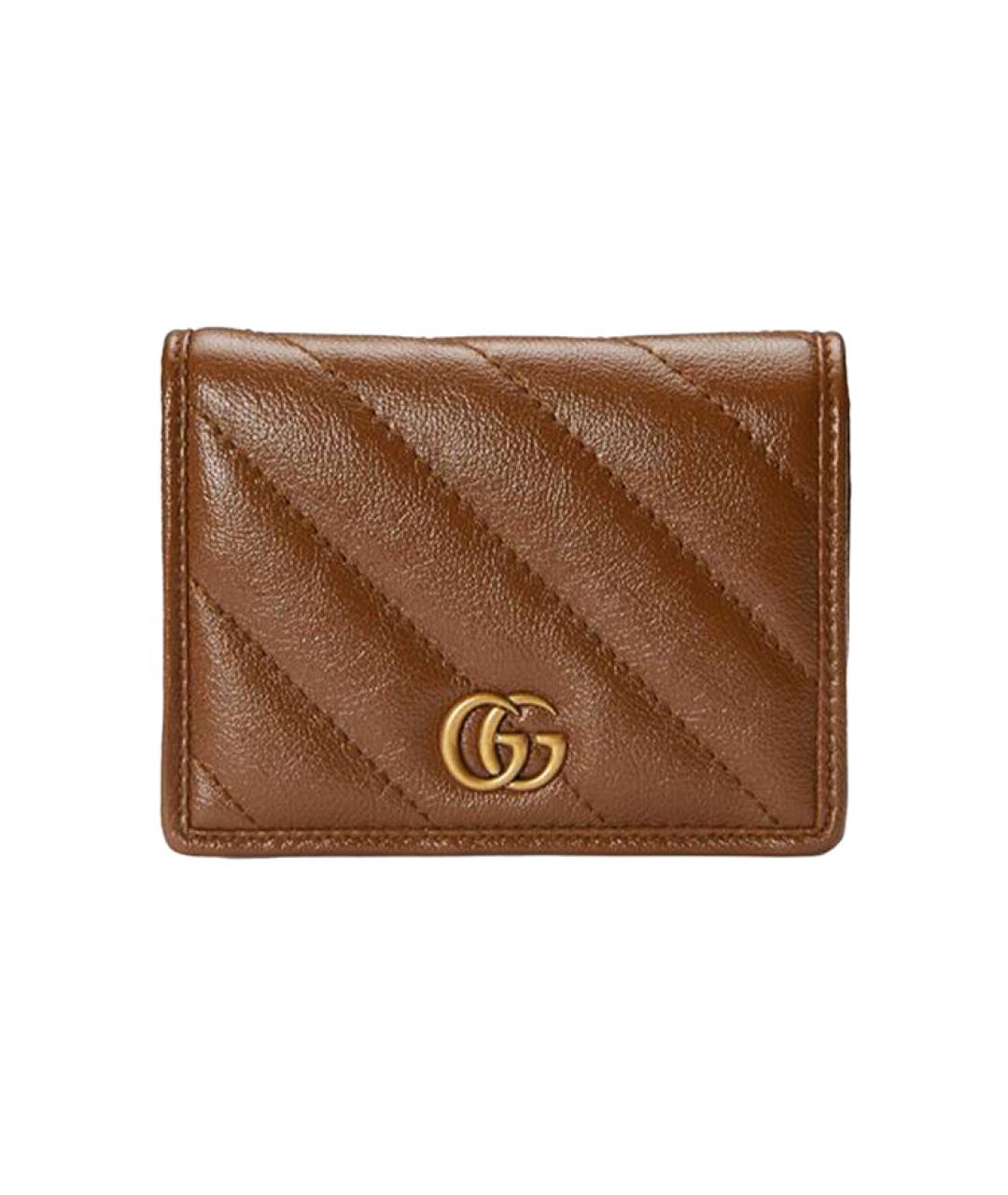 GUCCI Коричневый кожаный кардхолдер, фото 1
