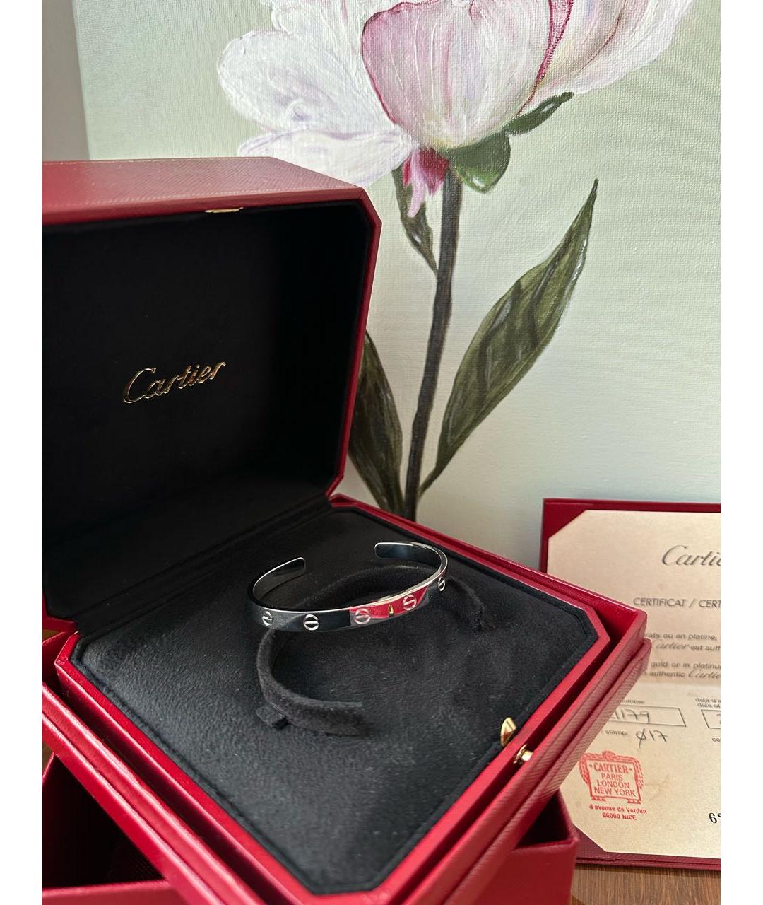 CARTIER Серебрянный браслет из белого золота, фото 2