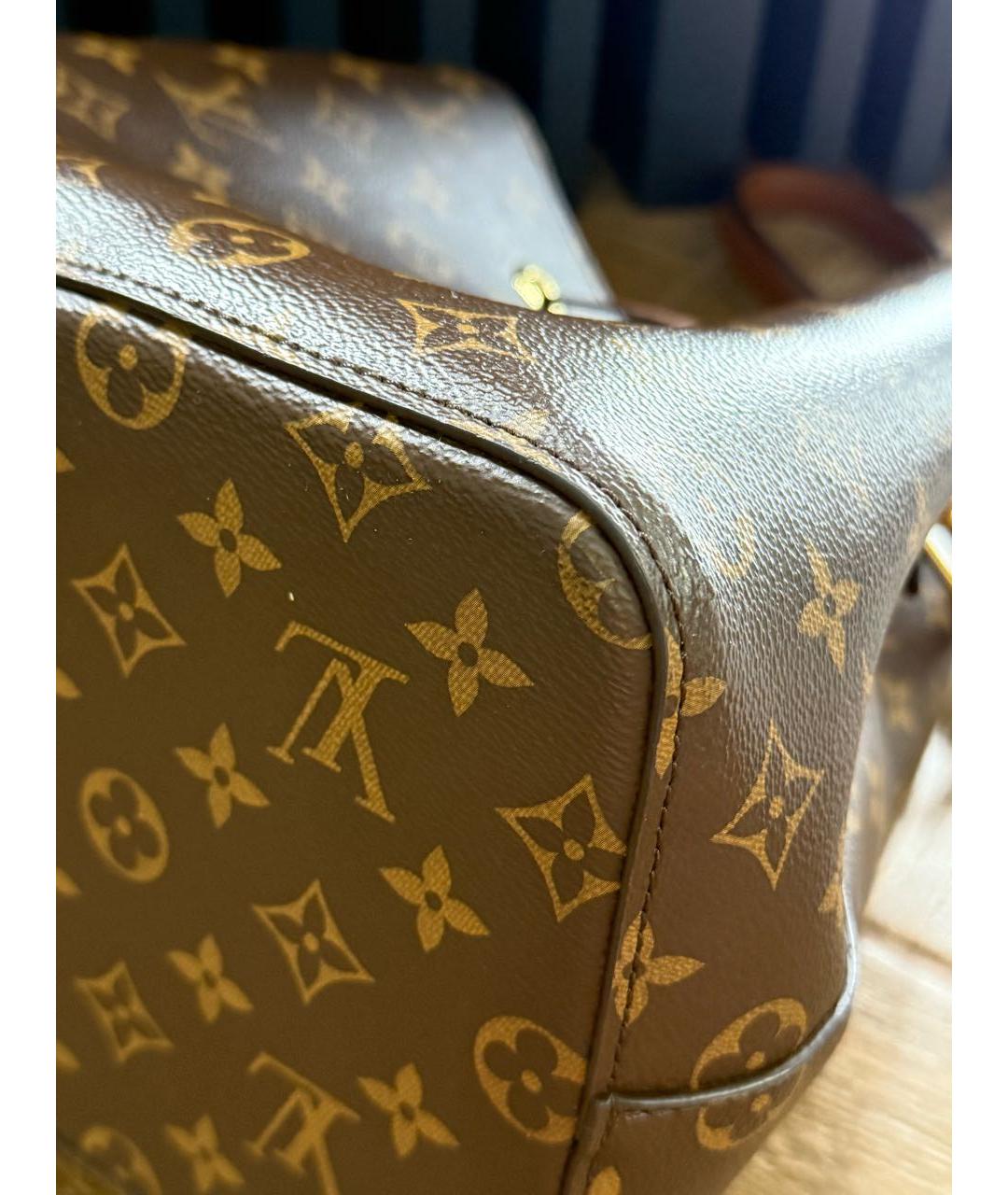 LOUIS VUITTON Коричневая кожаная сумка через плечо, фото 4