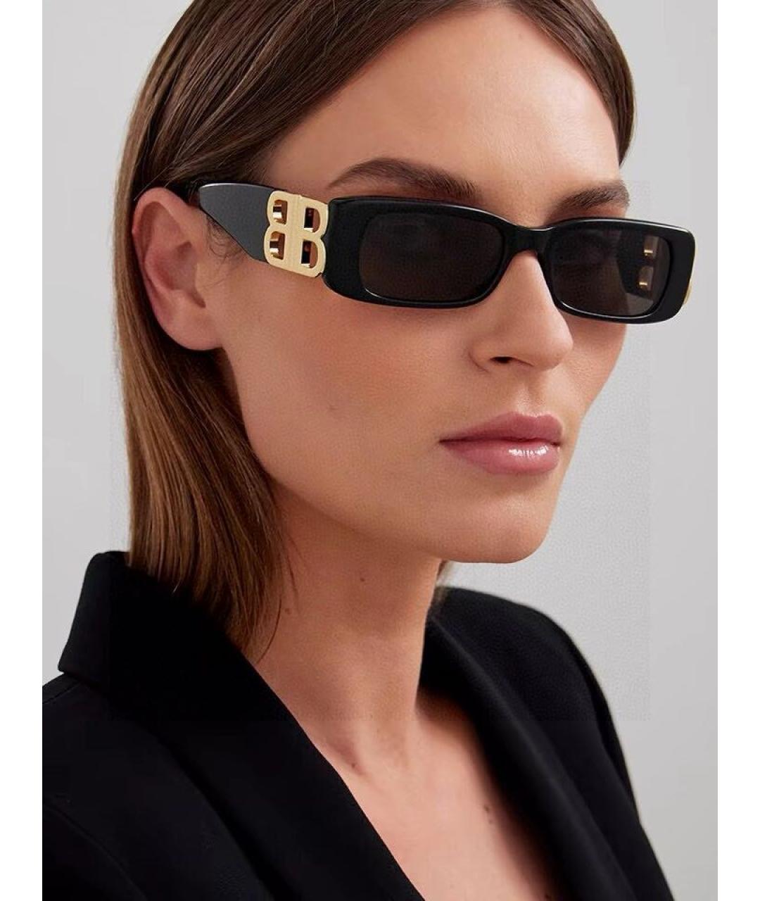 BALENCIAGA Черные пластиковые солнцезащитные очки, фото 3