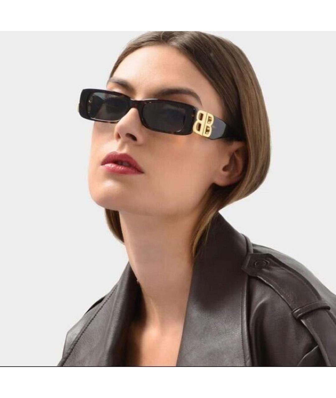 BALENCIAGA Черные пластиковые солнцезащитные очки, фото 2