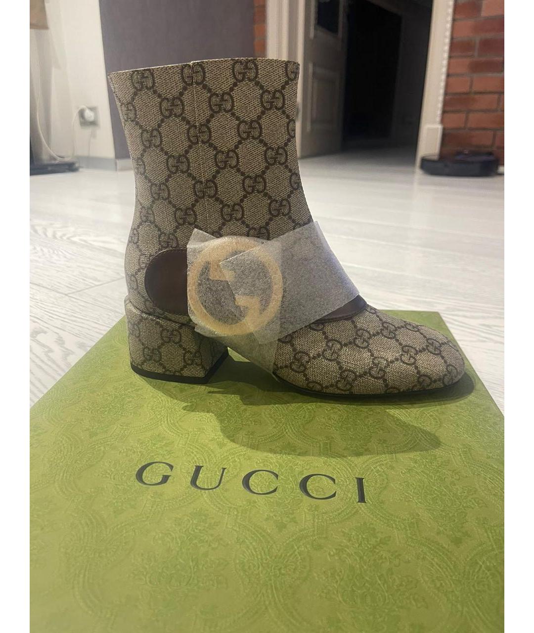 GUCCI Бежевые ботинки, фото 6