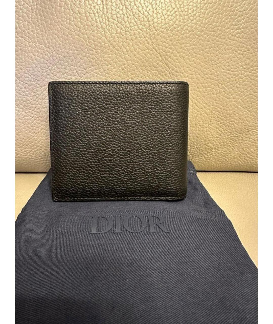 CHRISTIAN DIOR Черный кожаный кошелек, фото 6