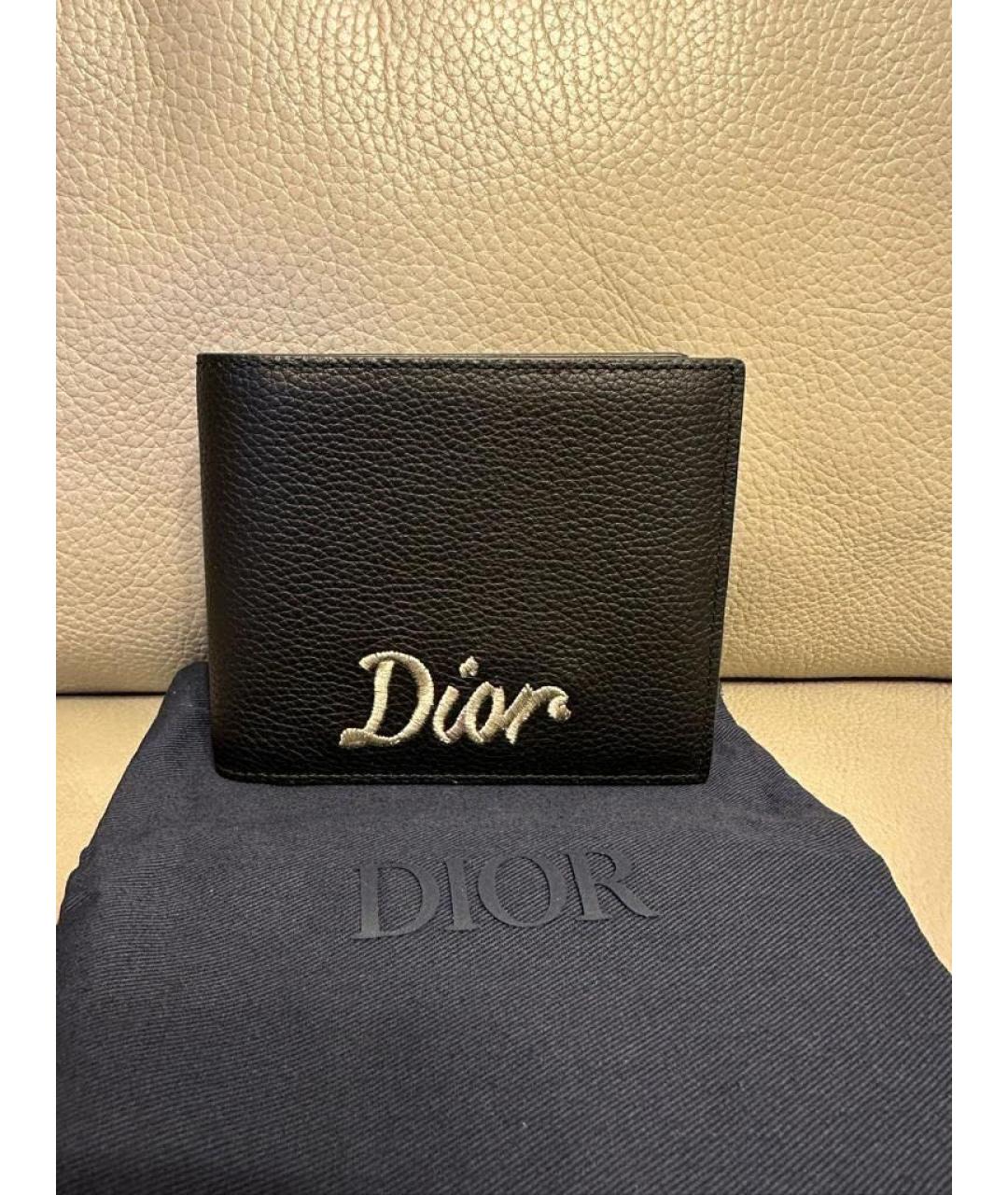 CHRISTIAN DIOR Черный кожаный кошелек, фото 5