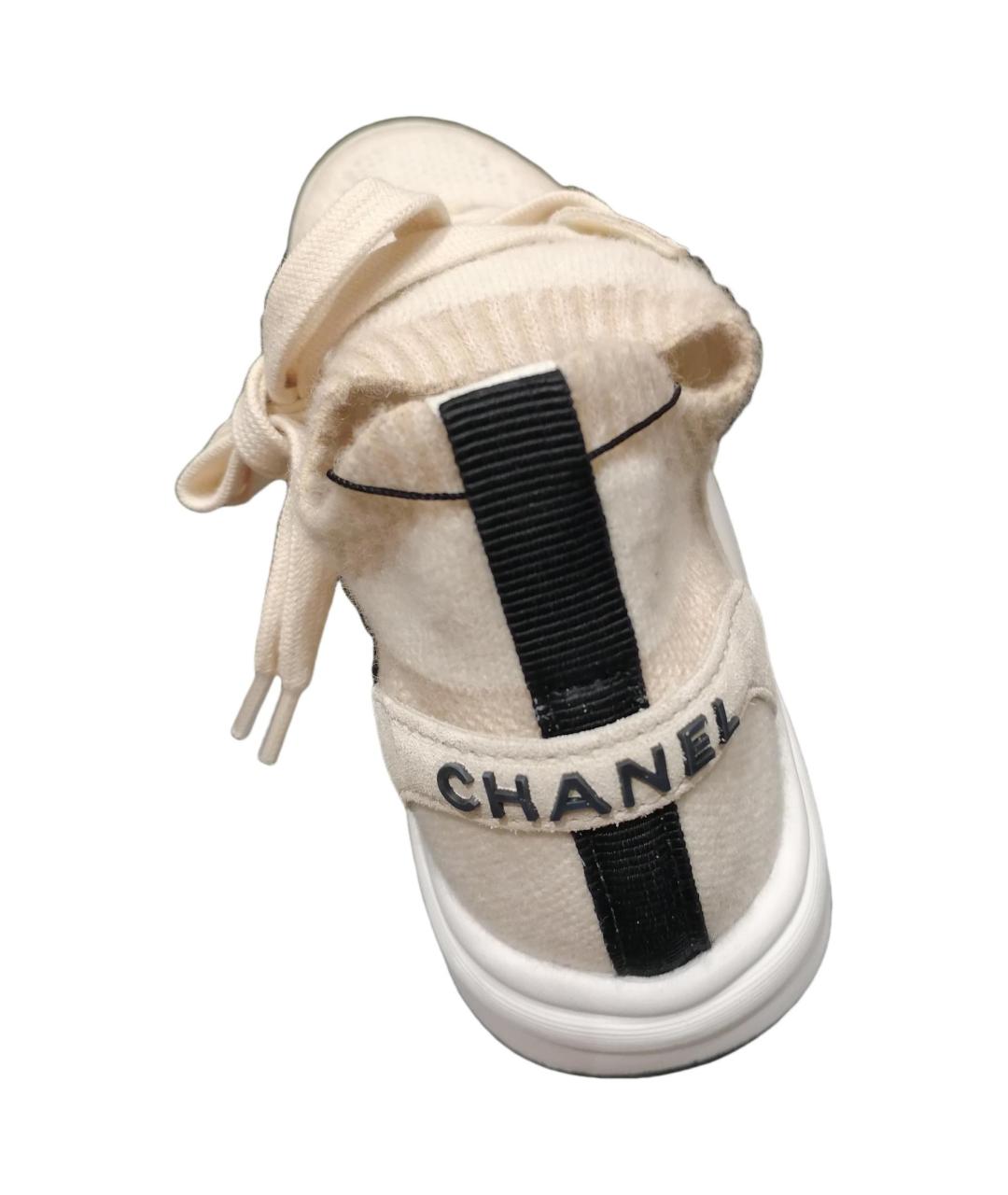 CHANEL Бежевые текстильные кроссовки, фото 5