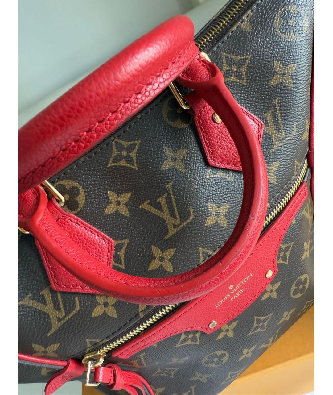 LOUIS VUITTON Красная кожаная сумка с короткими ручками, фото 3