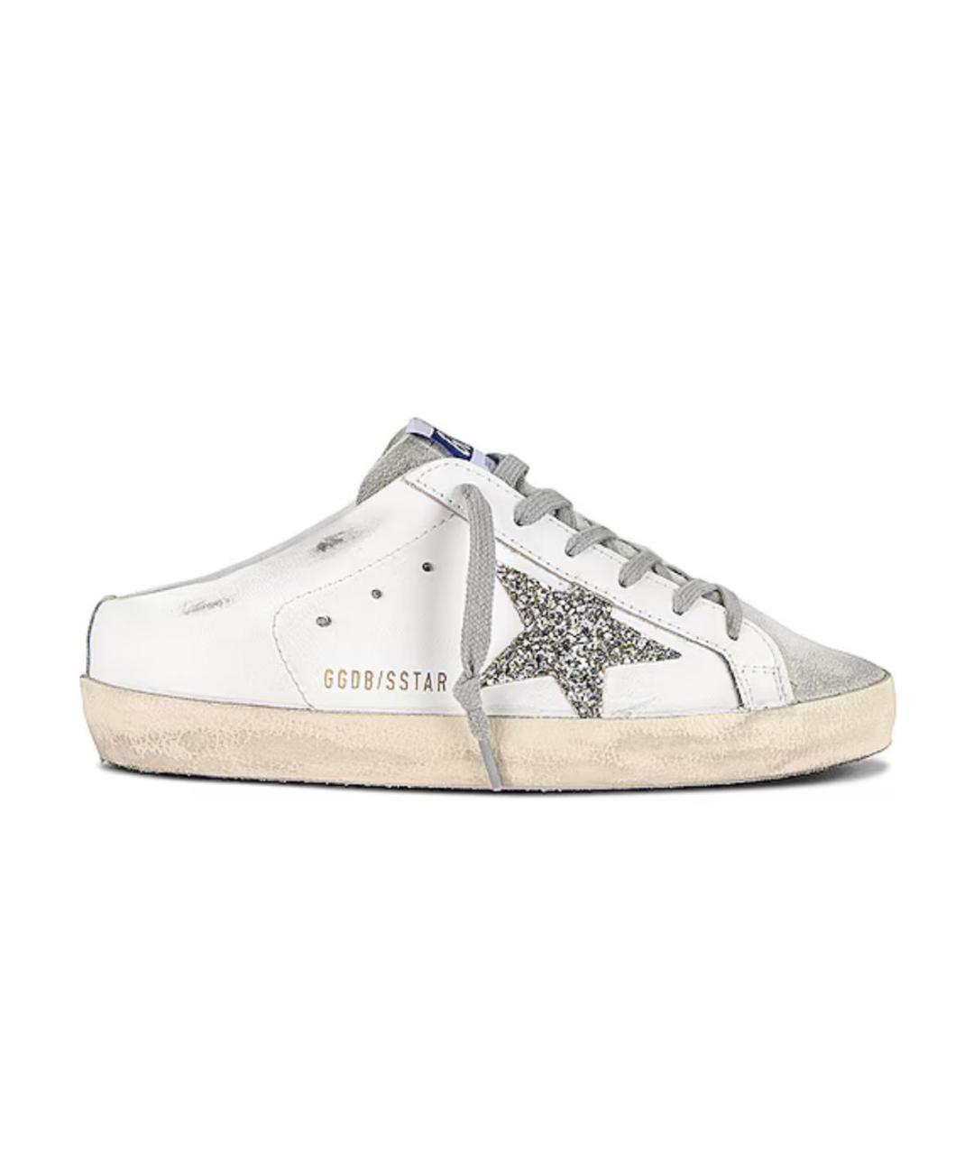 GOLDEN GOOSE DELUXE BRAND Белые кожаные сабо, фото 7