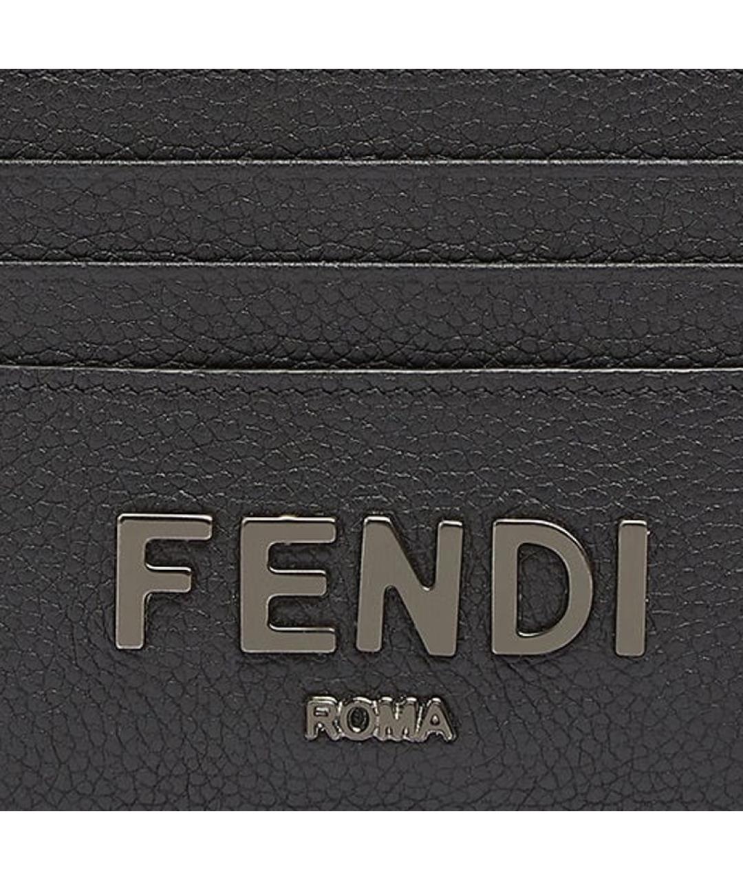 FENDI Черный кожаный кардхолдер, фото 4