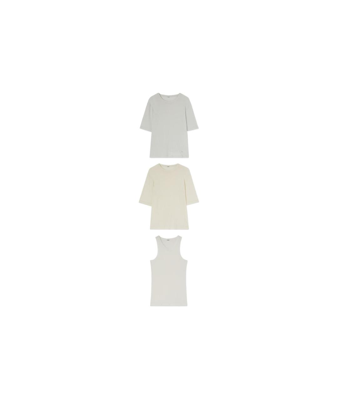 JIL SANDER Белая хлопковая футболка, фото 2