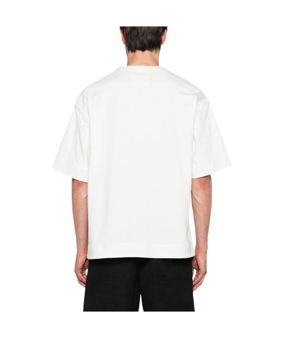 JIL SANDER Белая хлопковая футболка, фото 4