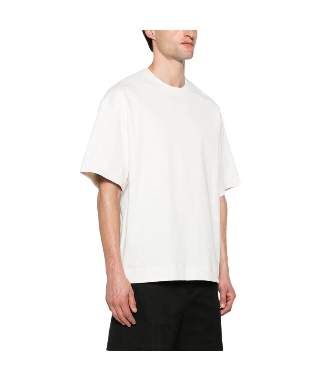 JIL SANDER Белая хлопковая футболка, фото 3
