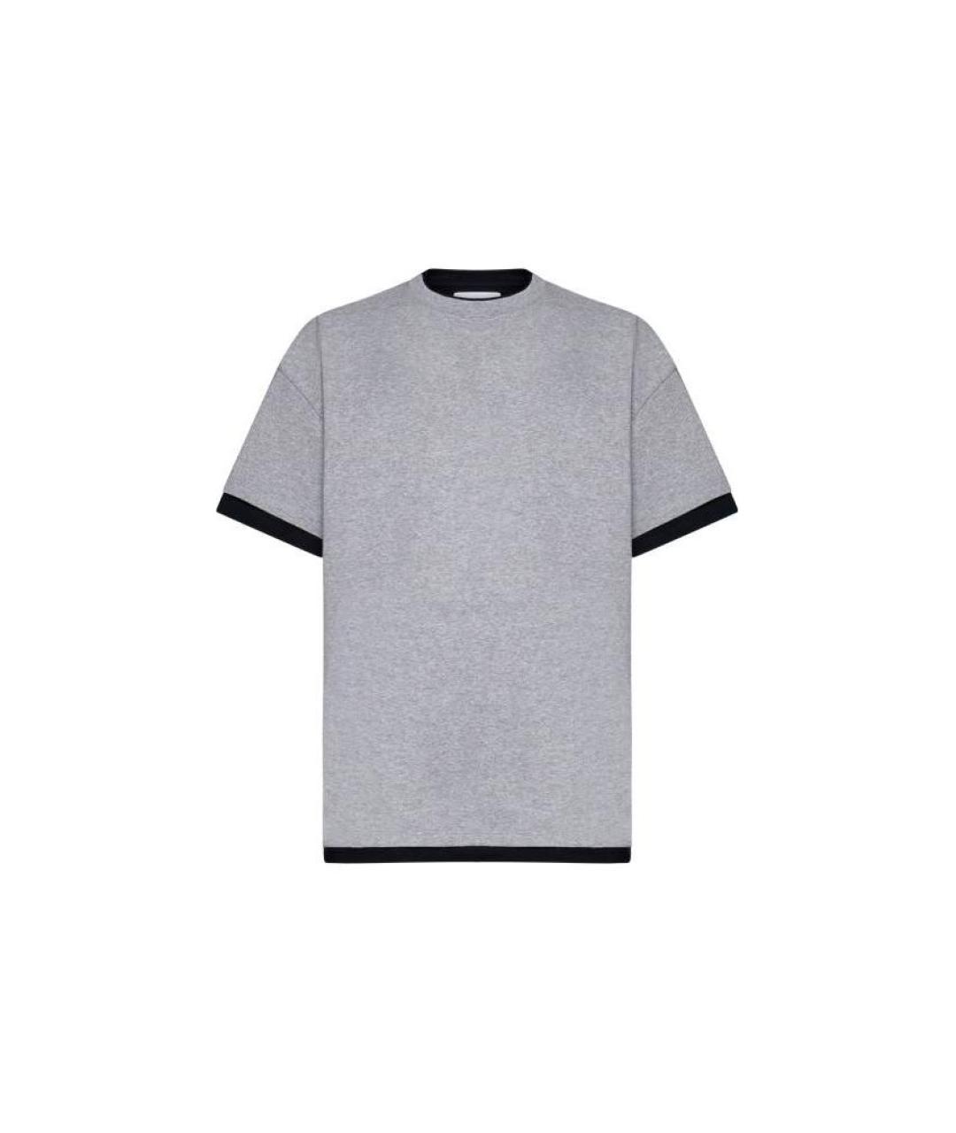 JIL SANDER Серая хлопковая футболка, фото 1